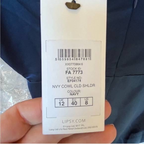 Lipsy London Navy Maxi Dress NWT Size 8 - Picture 6 of 6